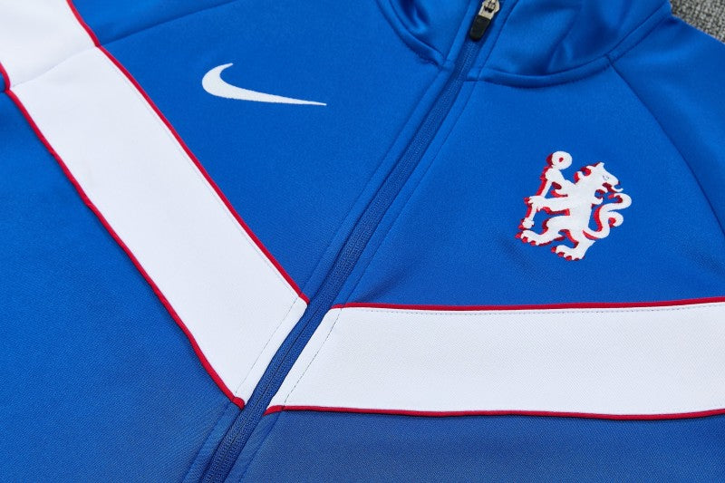 26/27 Chelsea Blue&White Full Zipper Jacket Tracksuit + Long Pants