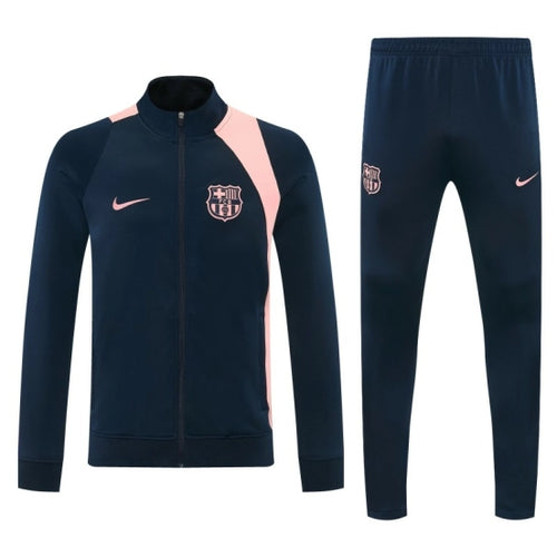 26/27 Barcelona Navy Blue & Pink Full Zipper Jacket Tracksuit + Long Pants