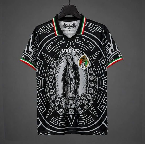 Mexico Special Edition Black with Virgin of Guadalupe and Aztec Pattern Jersey