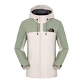 The North Face Alpine Terrain Jacket - Sage Green/Cream Colorblock with Adjustable Hood