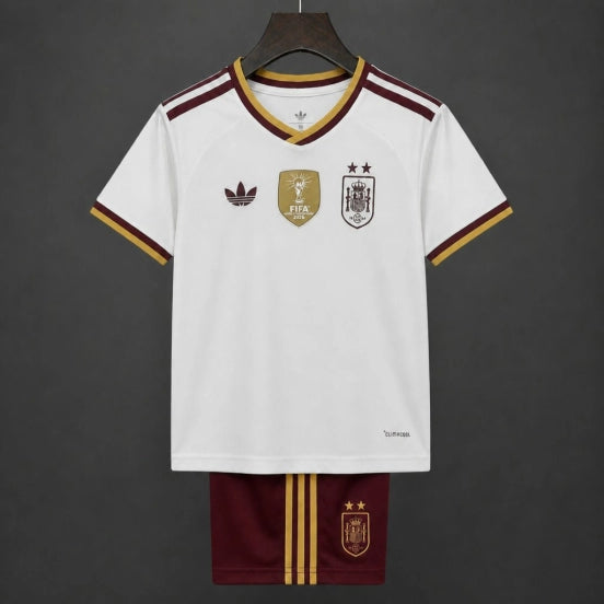 Star 2026 Kids Spain Away White Jersey With Champion Patch