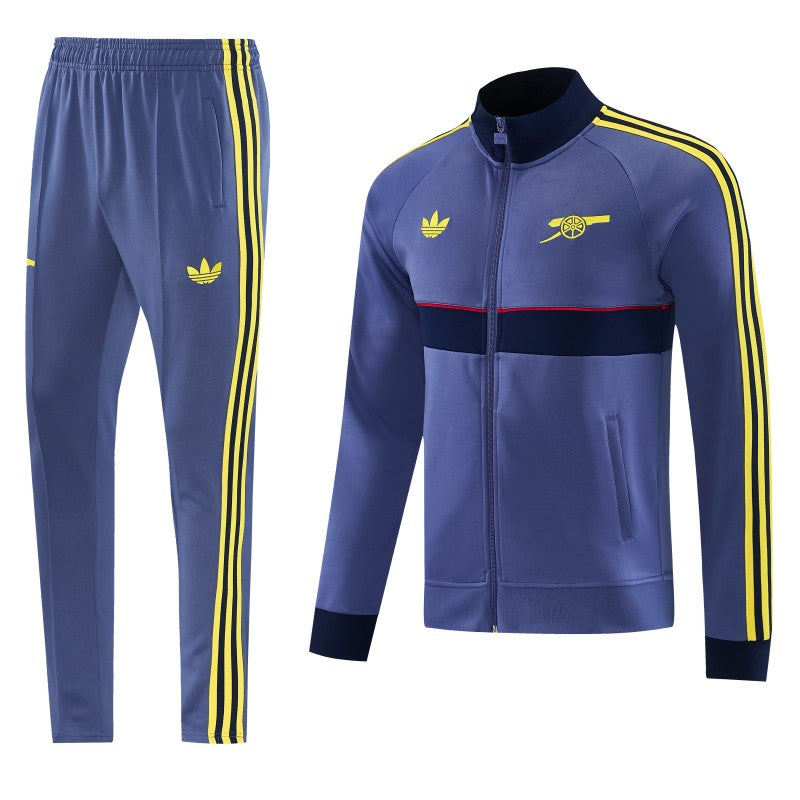 26/27 Arsenal FC Blue Grey Full Zipper Jacket Tracksuit + Long Pants