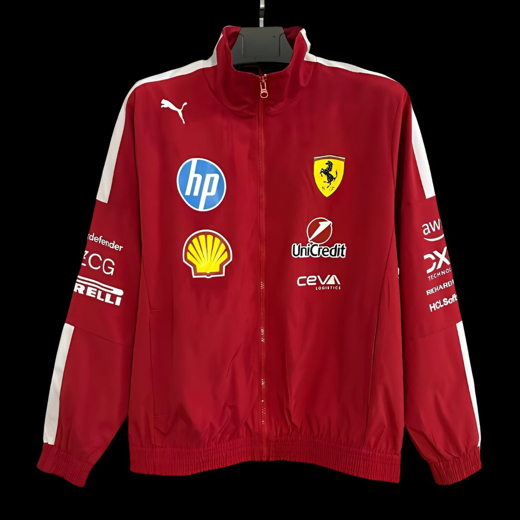 F1 Ferrari Red Full Zipper Windbreaker