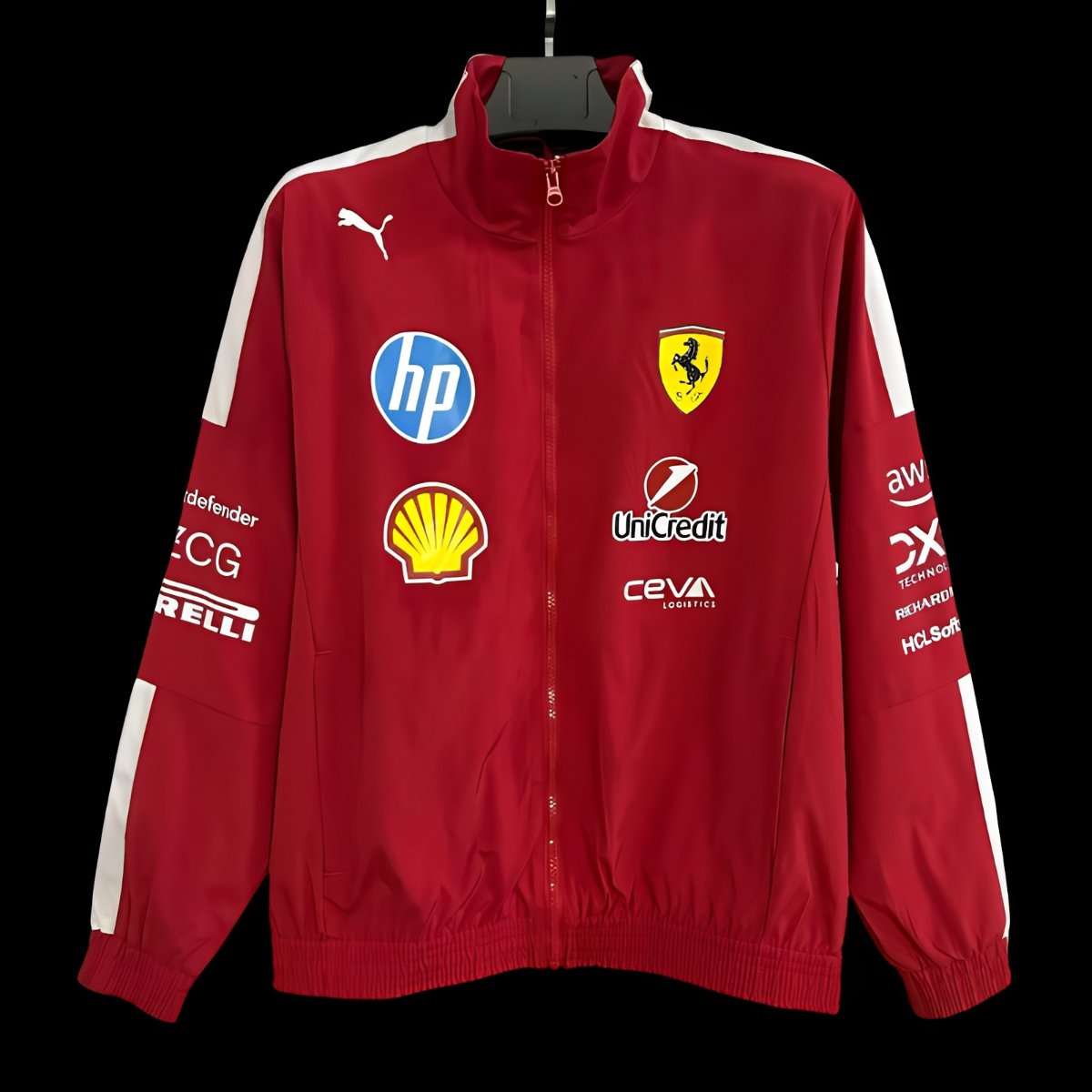 F1 Ferrari Red Full Zipper Windbreaker