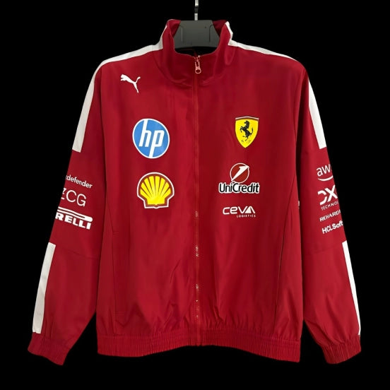 F1 Ferrari Red Full Zipper Windbreaker