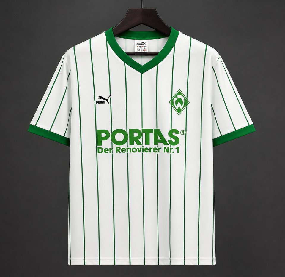 26/27 Werder Bremen White & Green Pinstripe Vintage 2012/13 Remake Jersey