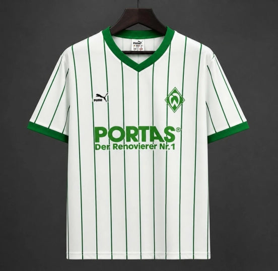 26/27 Werder Bremen White & Green Pinstripe Vintage 2012/13 Remake Jersey