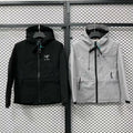 Arc'teryx Light Gray/Black Technical Hooded Jacket with Zip Closure