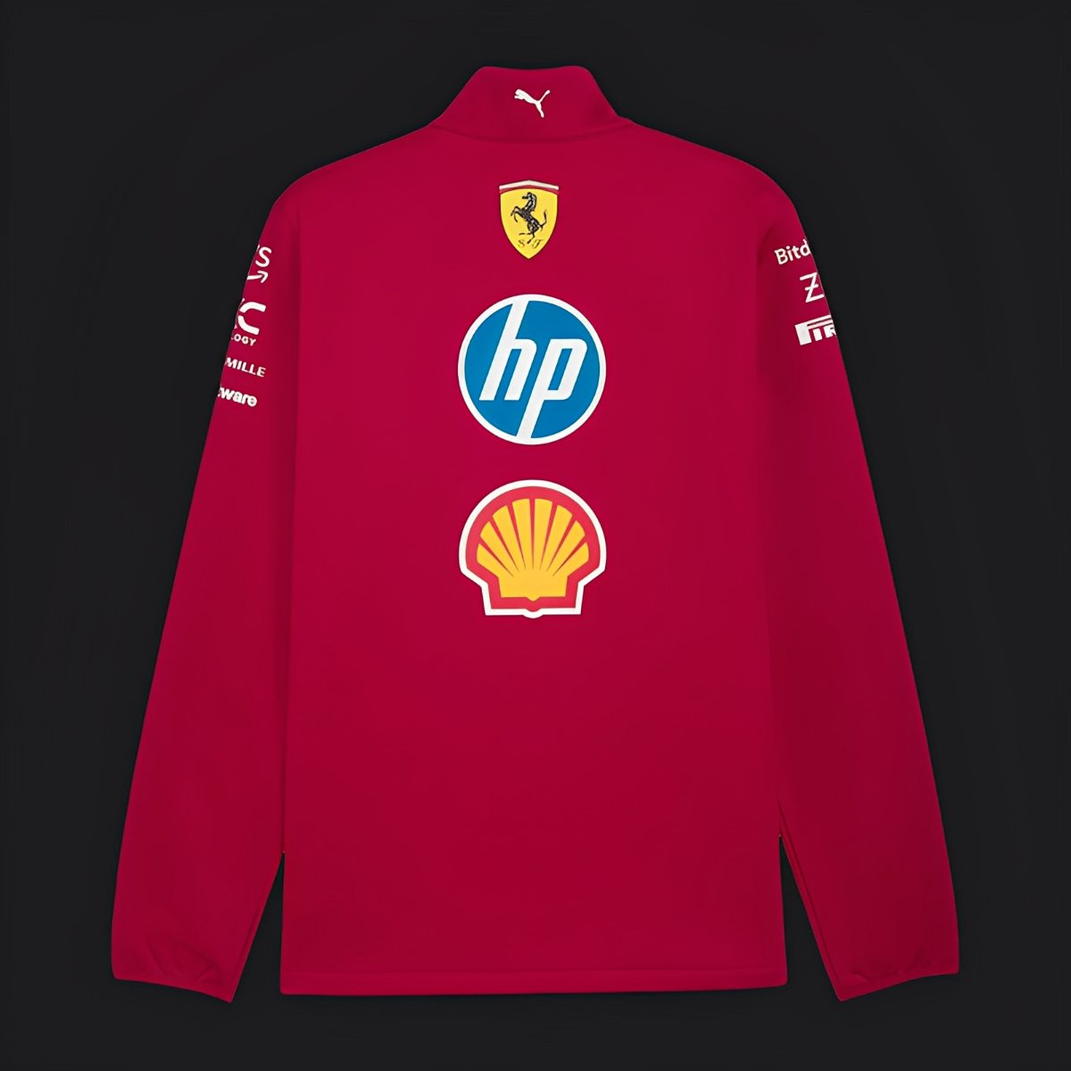 F1 Scuderia Ferrari Red with White Stripe Team Jacket