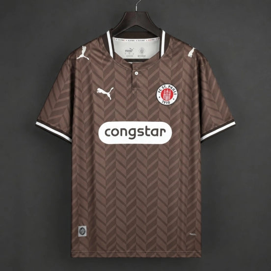 26/27 FC St. Pauli Brown with Chevron Pattern Home Jersey