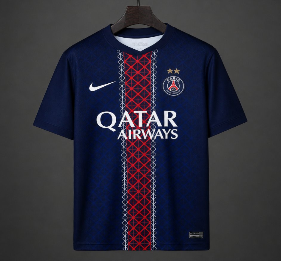 Stars 25/26 PSG Home Jersey With Back 2 Back Champion Printing
