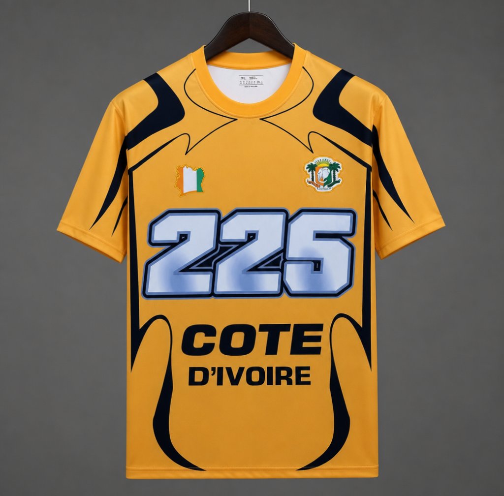 Ivory Coast Côte d'Ivoire Yellow "225" Special Edition Jersey