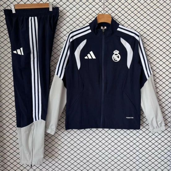 26/27 Real Madrid Navy Blue & Grey Training Tracksuit