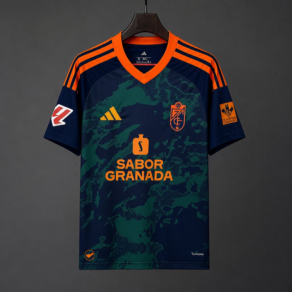 26/27 Granada Away Dark Green Camouflage with Orange Trim Jersey