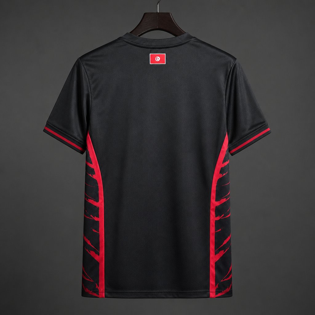 Tunisia Black with Red Graphic Away Jersey