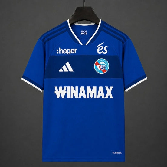 26/27 RC Strasbourg Alsace Home Blue with Dual-Tone Blue Panel Jersey