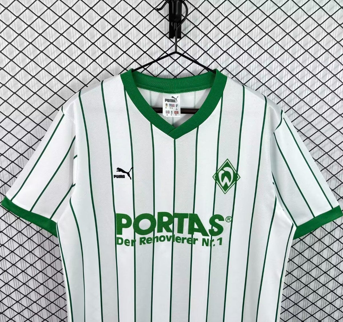 26/27 Werder Bremen White & Green Pinstripe Vintage 2012/13 Remake Jersey