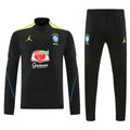 26/27 Brazil Black Half Zipper Jacket Tracksuit + Long Pants