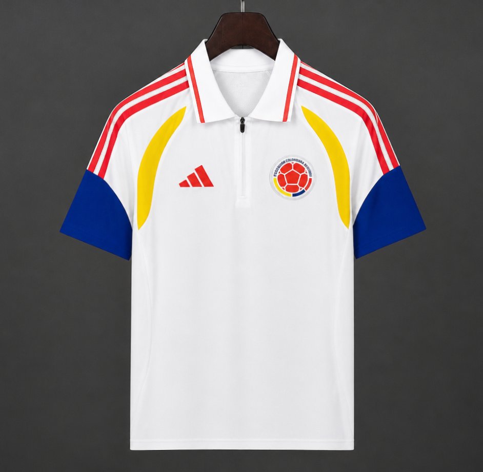 Colombia White Training Polo Jersey