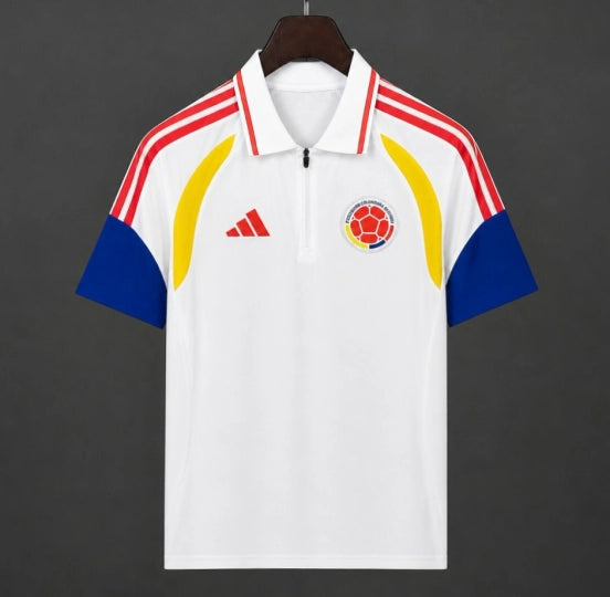 Colombia White Training Polo Jersey