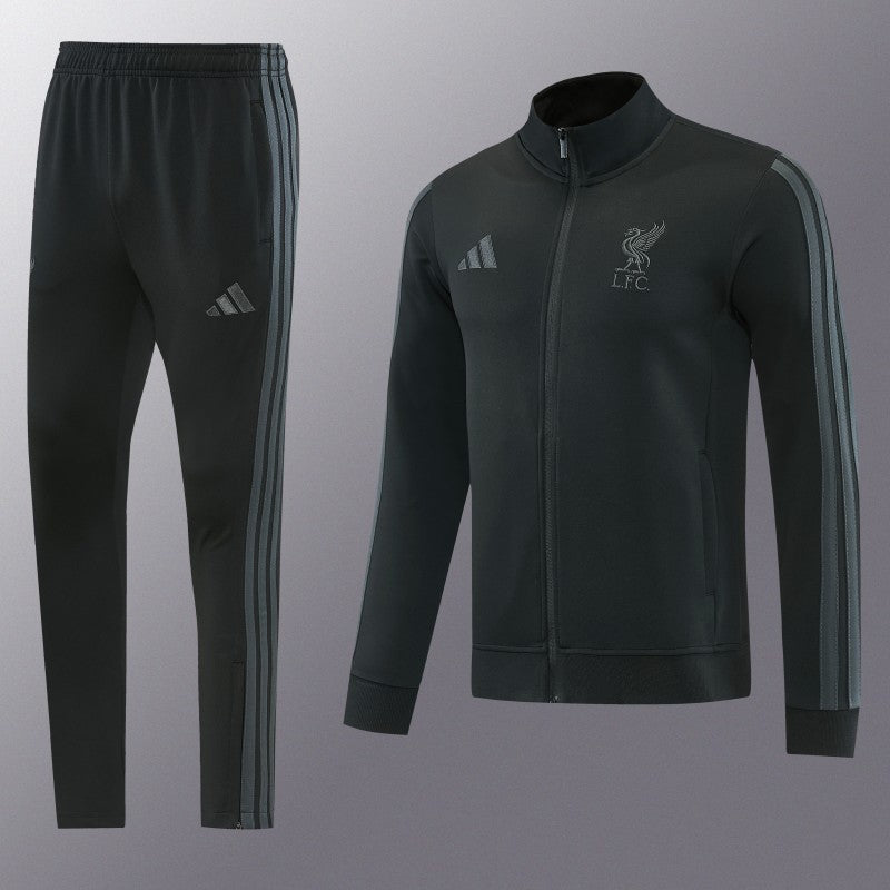 26/27 Liverpool Black Full Zipper Jacket Tracksuit + Long Pants