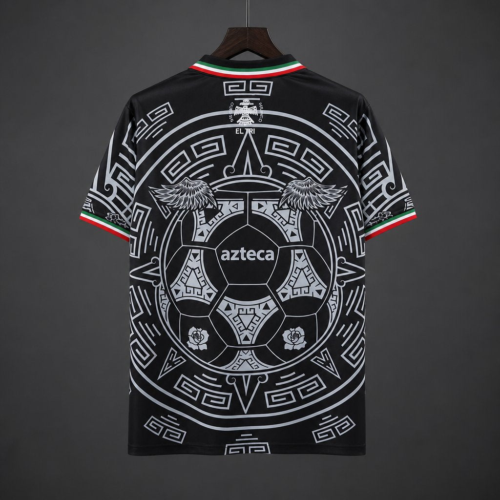 Mexico Special Edition Black with Virgin of Guadalupe and Aztec Pattern Jersey