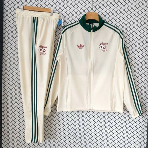 26/27 Algeria Cream & Green Retro Training Tracksuit