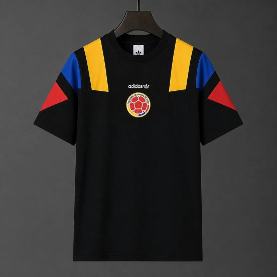 Colombia Black EQT Tricolor Casual Retro T-Shirt