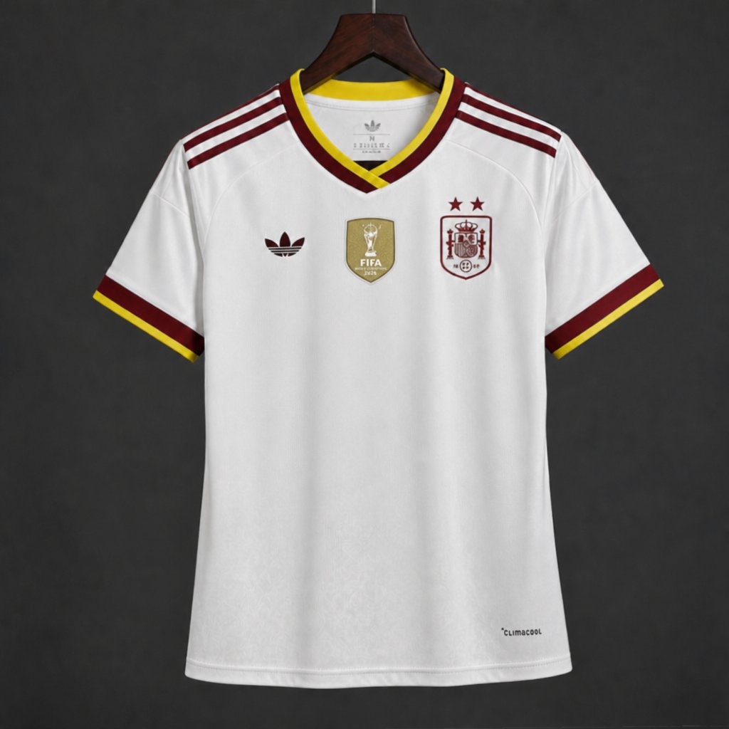 Star 2026 Women Spain Away White Jersey With Champion Patch
