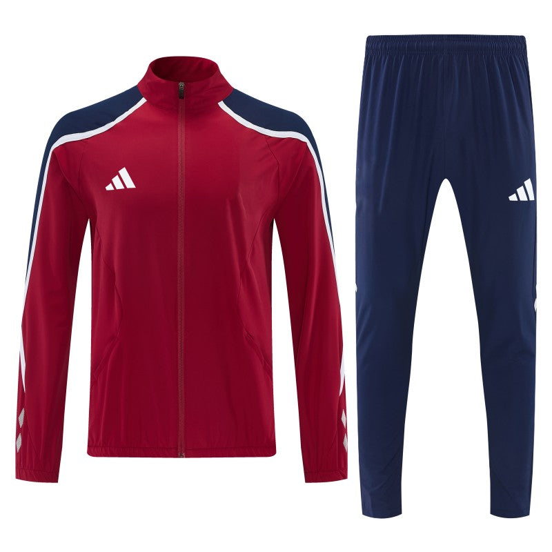 Adidas Navy Red Full Zipper Jacket Tracksuit + Long Pants