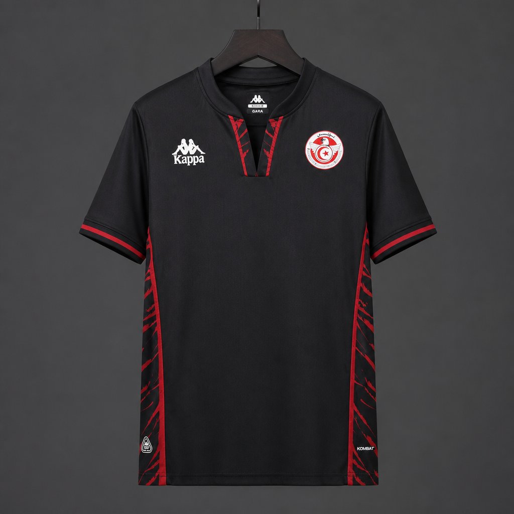 Tunisia Black with Red Graphic Away Jersey