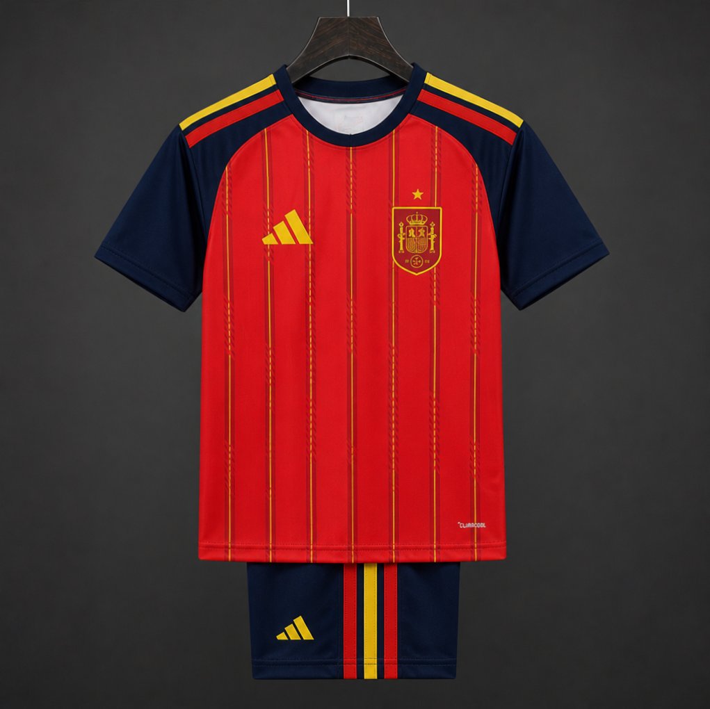 Star 2026 Kids Spain Home Jersey With Champion Patch