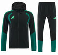 26/27 Adidas Black Full Zipper Hooded Windbreaker Jacket Tracksuit + Long Pants