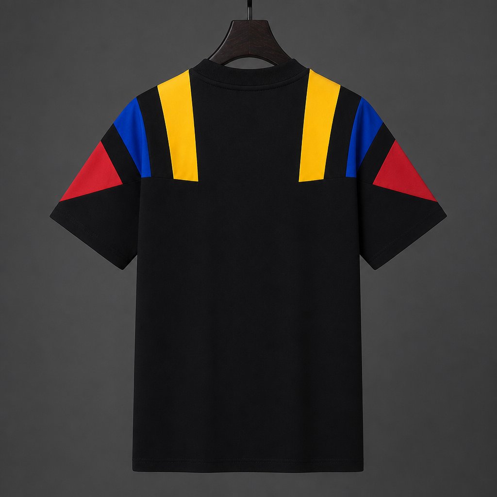 Colombia Black EQT Tricolor Casual Retro T-Shirt