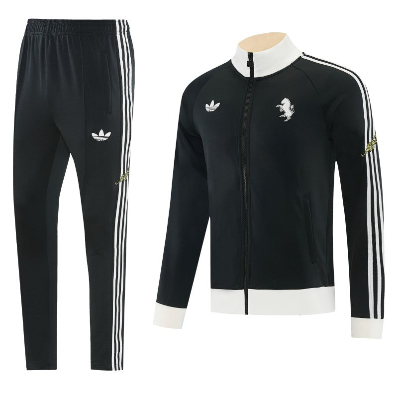 26/27 Juventus Black Full Zipper Jacket Tracksuit + Long Pants