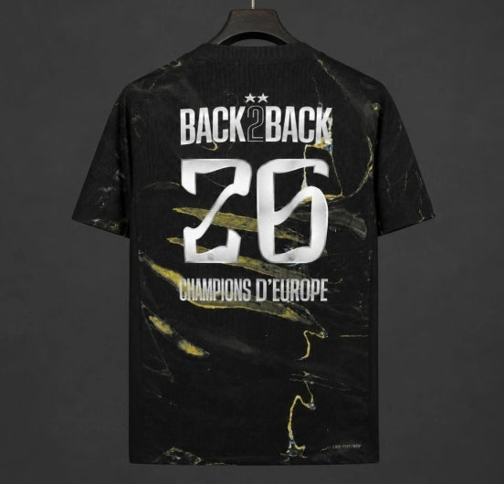 Stars 25/26 PSG × Jordan Brand Third Black Jersey With Champions of Europe 2026 Printing