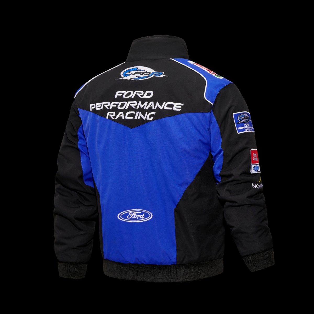 F1 Ford Performance Racing FPV Motorsport Jacket in Black Blue White with Castrol GT Sponsor Logos