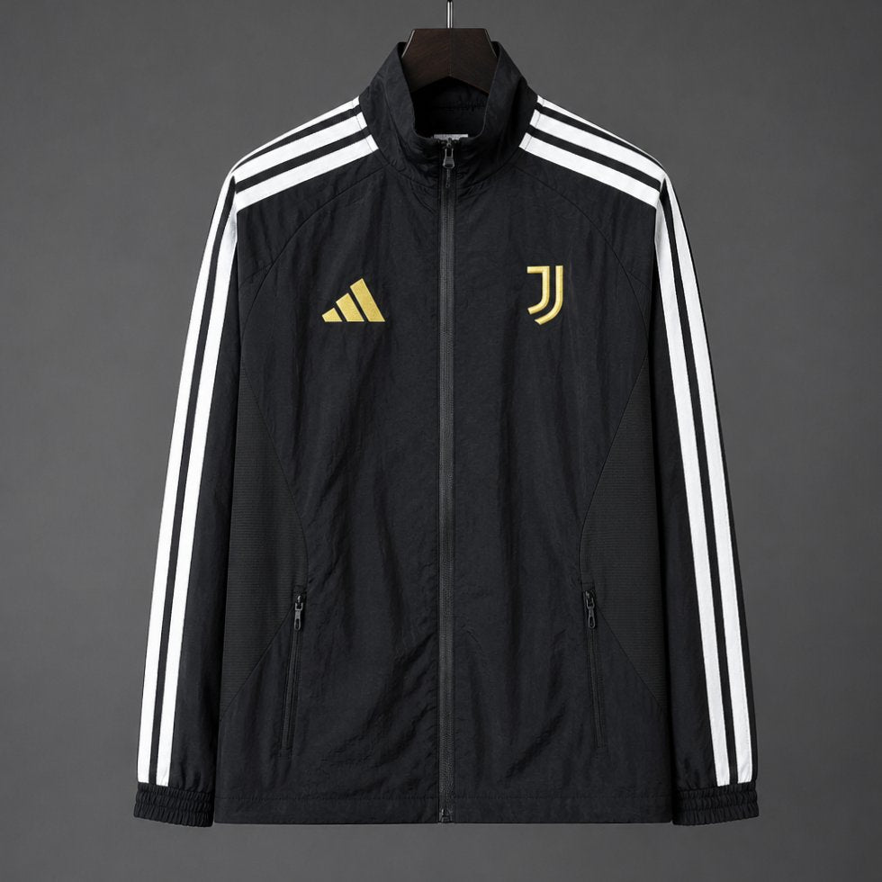26/27 Juventus Black Full Zipper Windbreaker