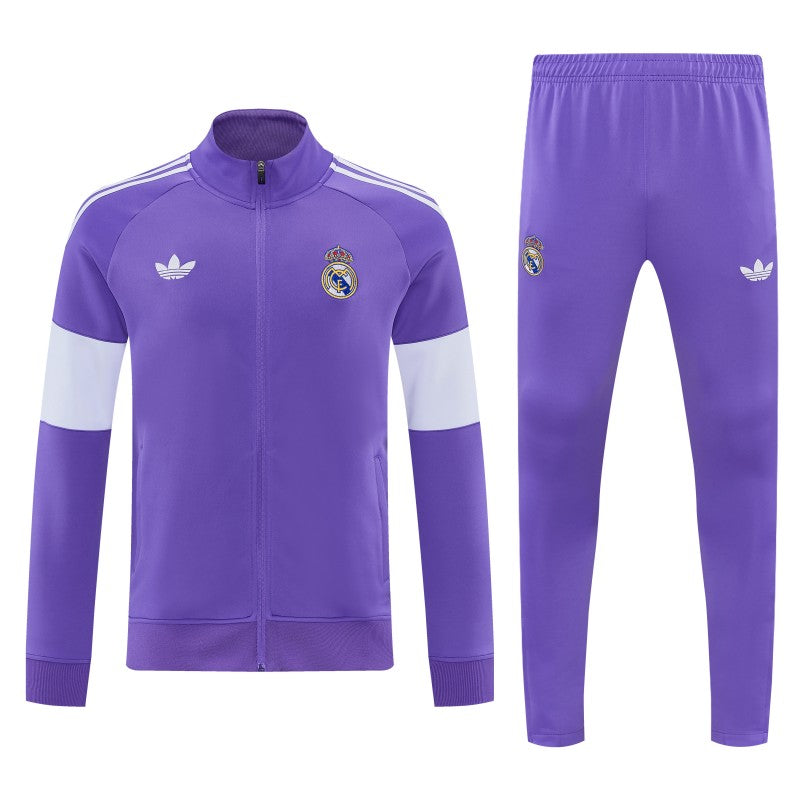 26/27 Real Madrid Purple Full Zipper Jacket Tracksuit + Long Pants