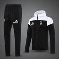26/27 Juventus Black/White Full Zipper Hooded Jacket Tracksuit + Long Pants