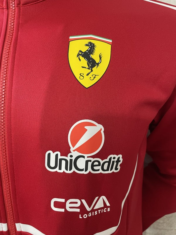 F1 Scuderia Ferrari Red with White Stripe Team Jacket