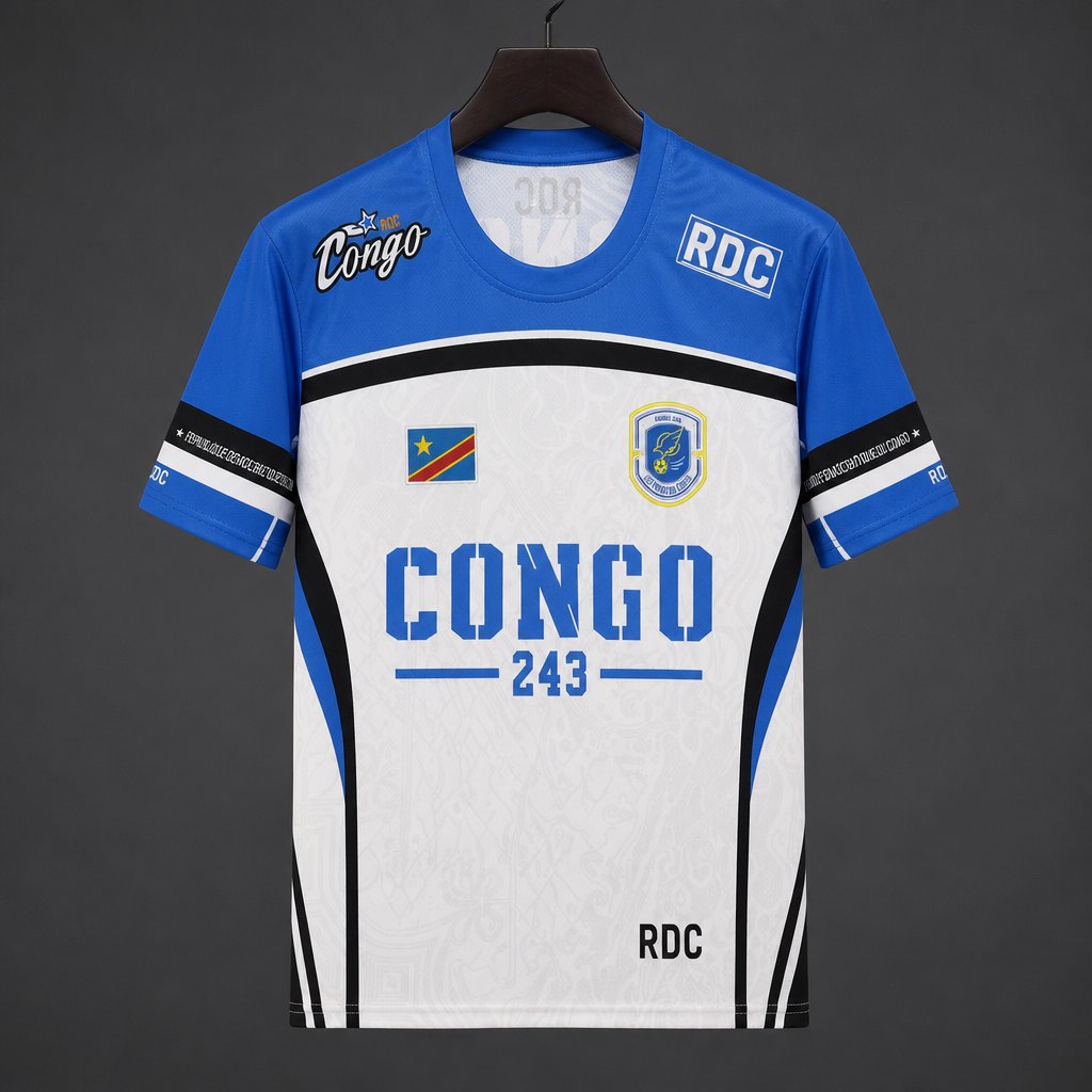 DR Congo White with Blue "CONGO 243" Special Edition Jersey