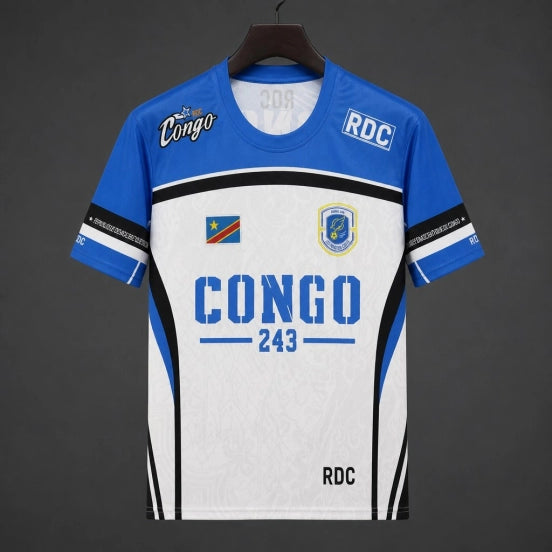 DR Congo White with Blue "CONGO 243" Special Edition Jersey