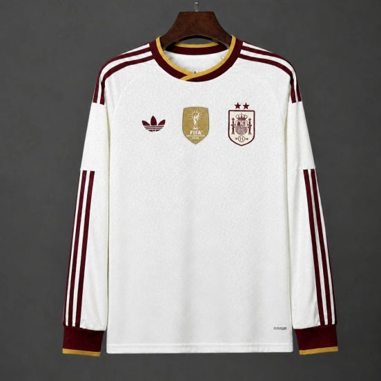 Star 2026 Spain Away White Long Sleeve Jersey With Champion Patch