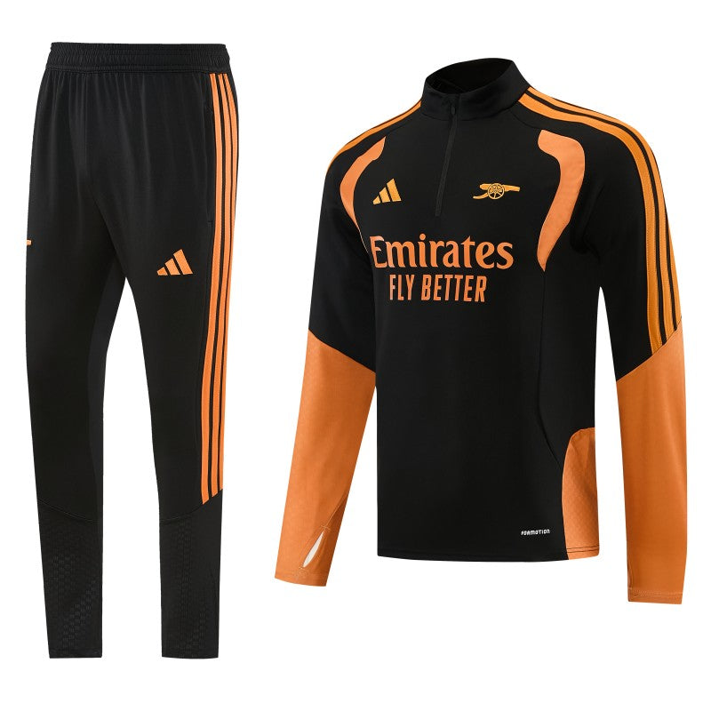 26/27 Arsenal Black Half Zipper Jacket Tracksuit + Long Pants