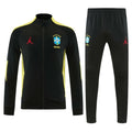 26/27 Brazil Black Full Zipper Jacket Tracksuit + Long Pants