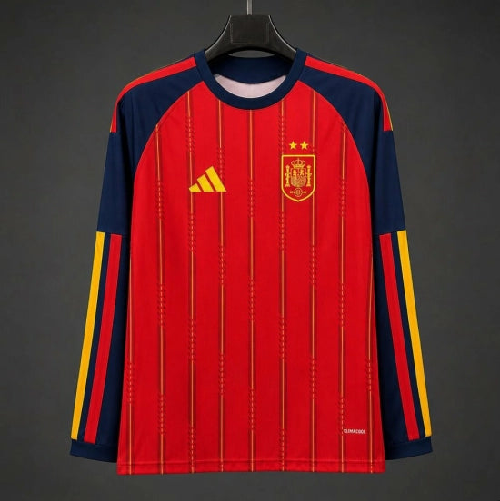 Spain Home 2 Stars Long Sleeve Jersey