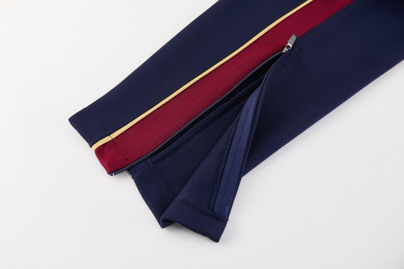 26/27 Barcelona Dark Red Full Zipper Jacket Tracksuit + Long Pants