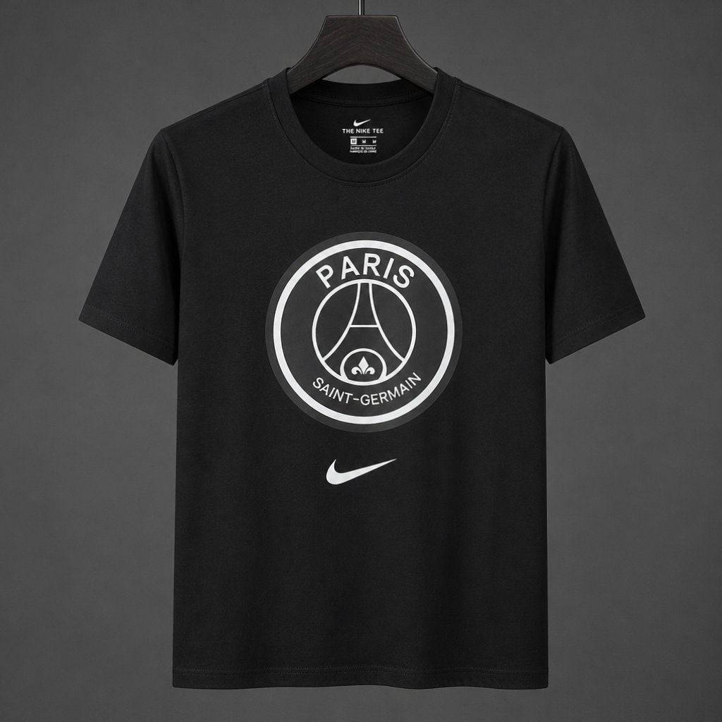 26/27 PSG Black Cotton T-Shirt