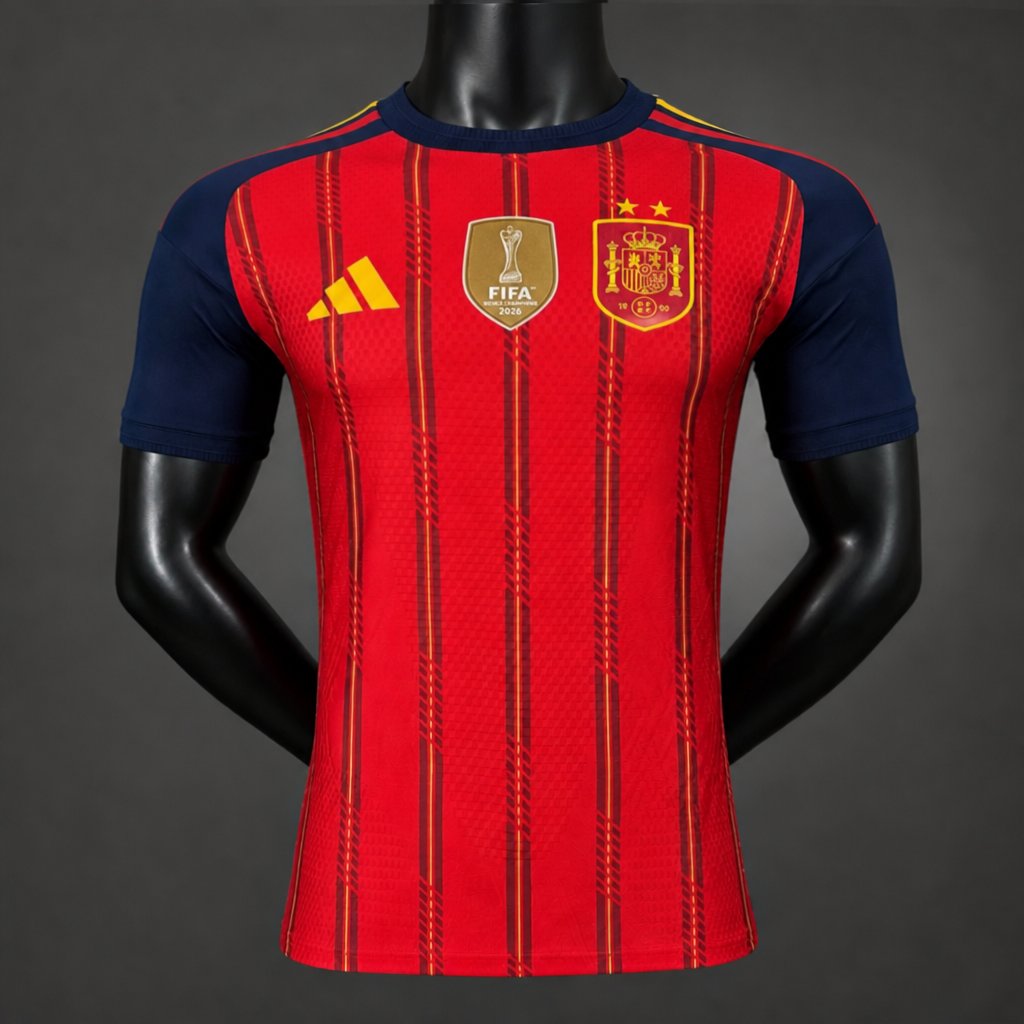 Star Player Version 2026 Spain Home Jersey With Champion Patch